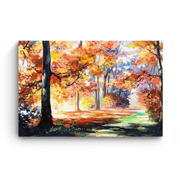 Canvas Wall Art - Wonderful Warm Colors in the Forest