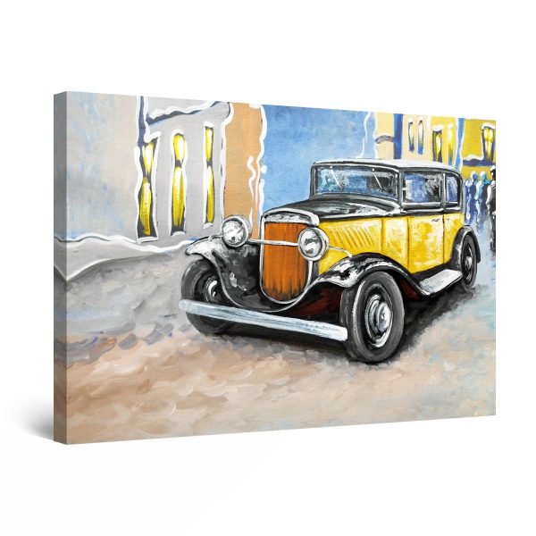 Canvas Wall Art - Abstract - Memories from the Past, the Yellow Collection Car