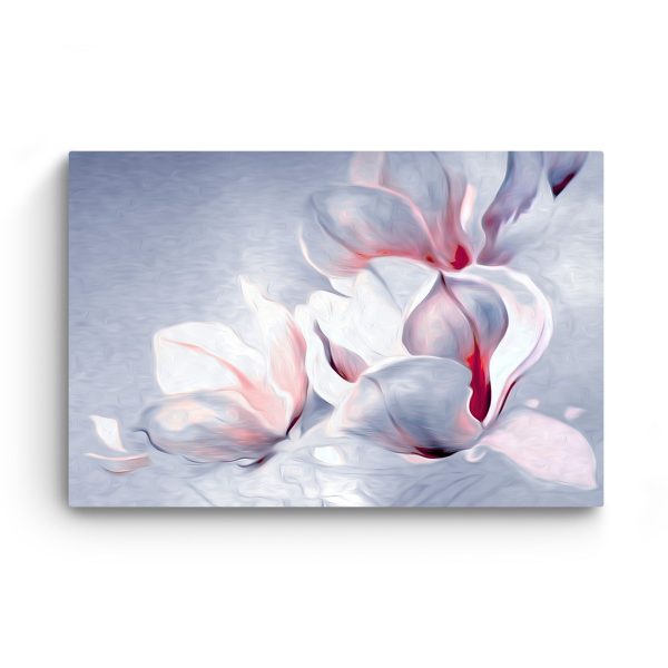 Canvas Wall Art - White Red Macro Flower