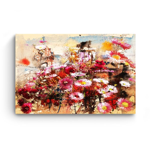 Canvas Wall Art - Red Decor Flowers