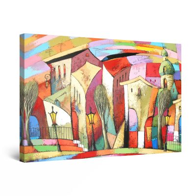 Canvas Wall Art - Abstract - The City from Imagination, Distorted Vision