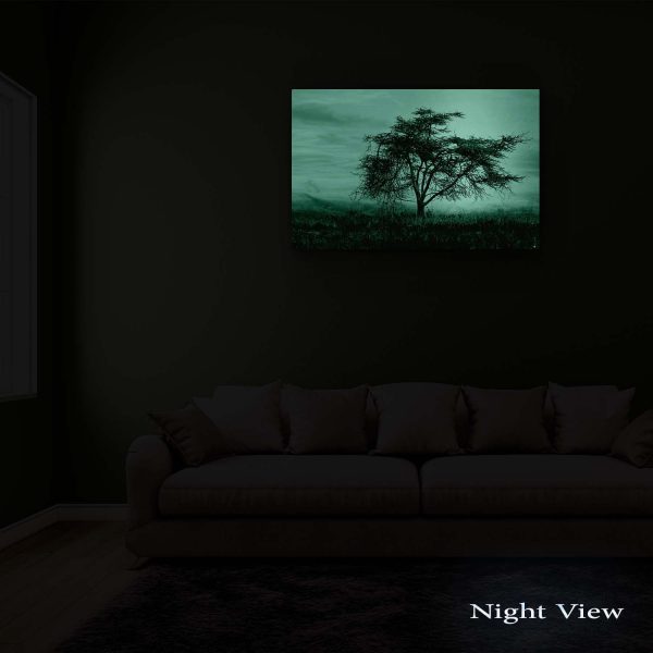 Canvas Wall Art - Abstract Surreal Tree Golden Sky Sunset