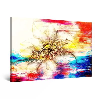 Canvas Wall Art - All Colors Abstract Flower Painting