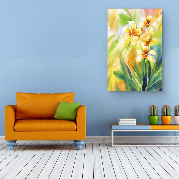 Canvas Wall Art - Yellow Flowers Waiting For YOU