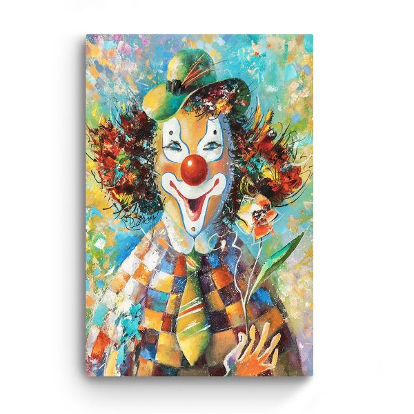 Canvas Wall Art - Abstract - Clown at the Party, Orange Details