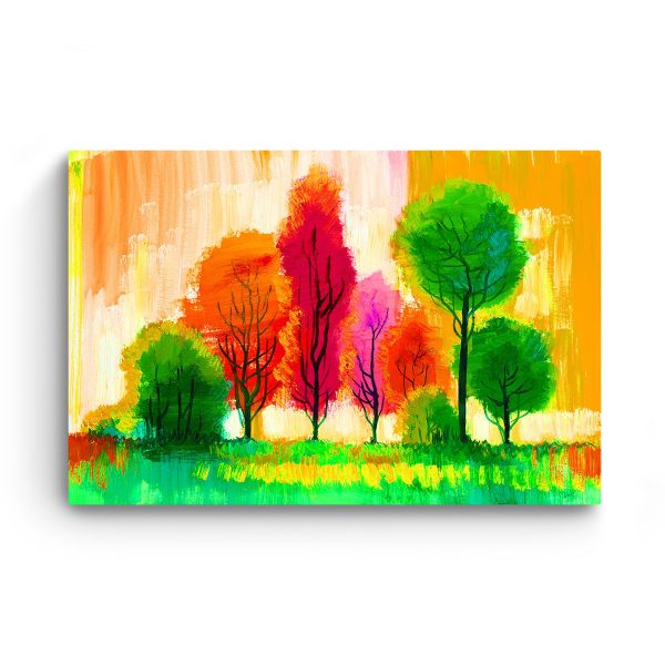 Canvas Wall Art - Colored Lollipops Trees Abstract