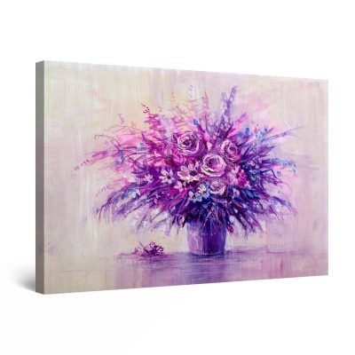 Canvas Wall Art - Abstract - Sensual Purple Roses Painting