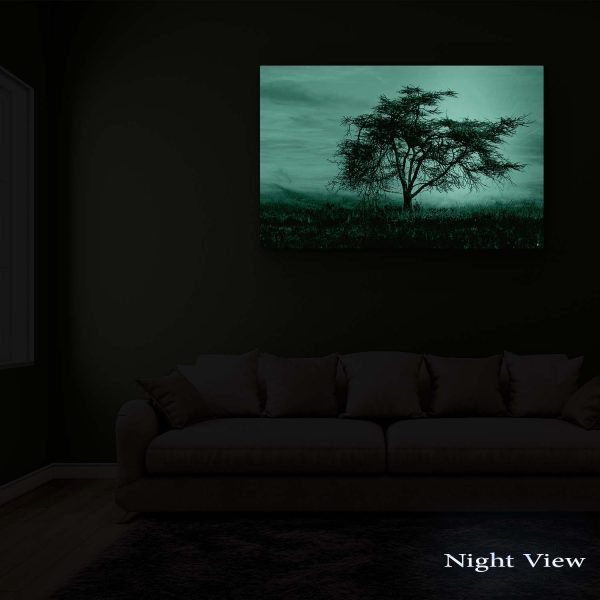 Canvas Wall Art - Abstract Surreal Tree Golden Sky Sunset