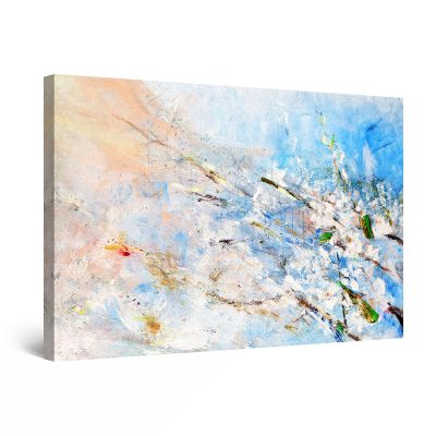 Canvas Wall Art - Serene Light Blue Branches