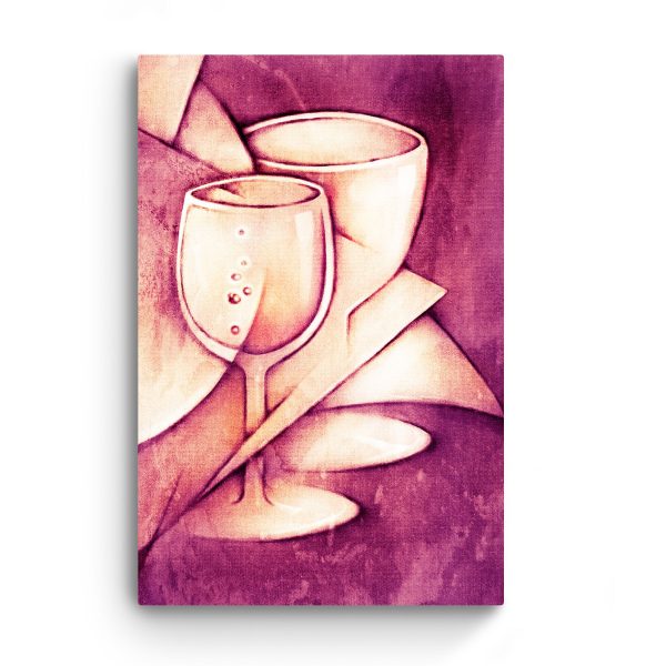 Canvas Wall Art - Wine Abstract Glasses