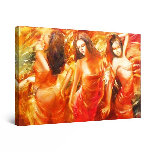 Canvas Wall Art - Abstract - 5 Times Women Red