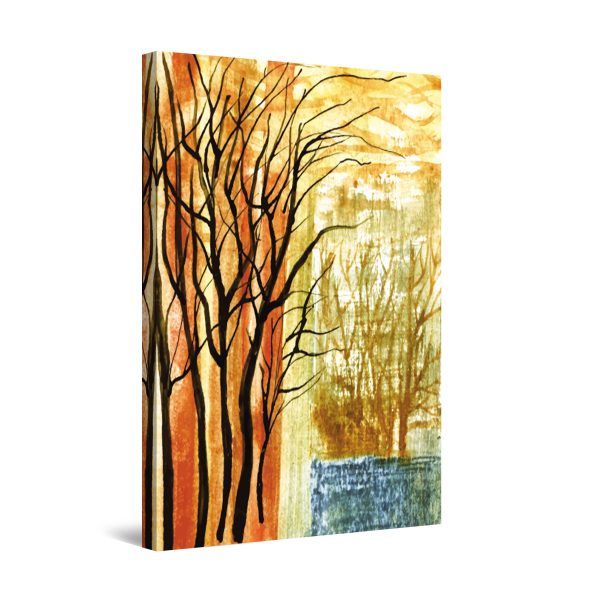 Canvas Wall Art - Abstract Trees Brown