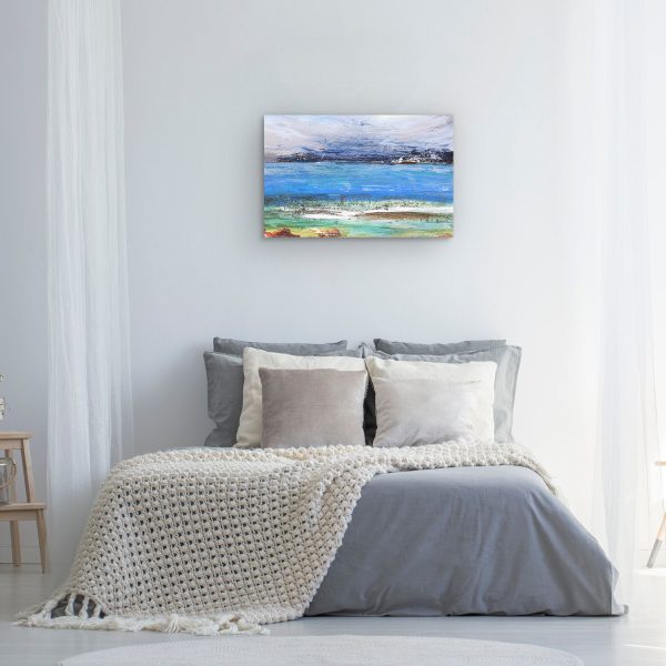 Canvas Wall Art - Blue Ocean and Waves Painting