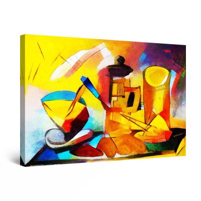 Canvas Wall Art - Abstract - Kitchen Table Cubism Painting