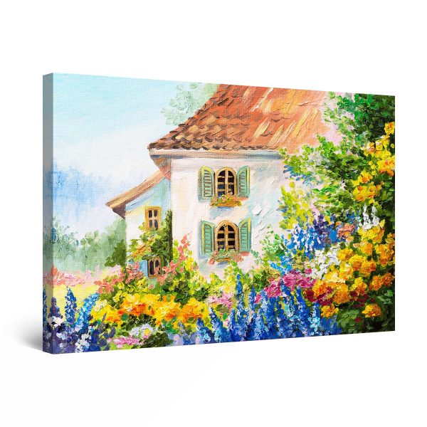 Canvas Wall Art - Rural Colored Landscape in the Village