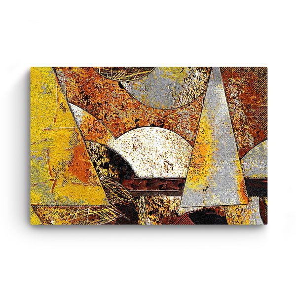 Canvas Wall Art - Abstract Brown Geometric Triangles