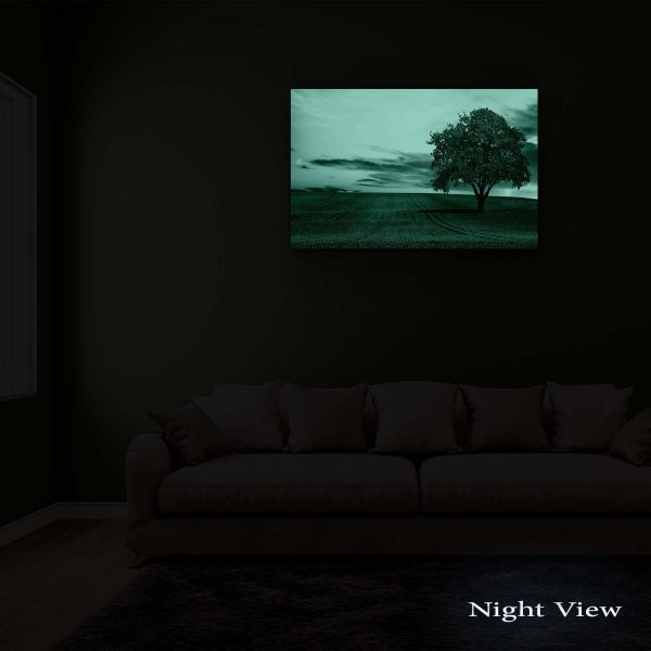 Canvas Wall Art - Surreal Sky and Gren Tree
