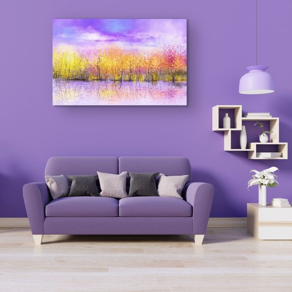 Canvas Wall Art - Mauve Pink and Orange Abstract
