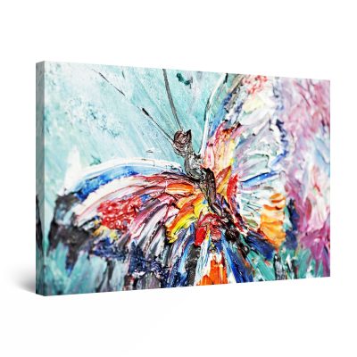 Canvas Wall Art - Abstract Colored Butterfly