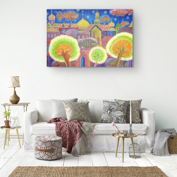 Canvas Wall Art - Violet City in the Heart of India