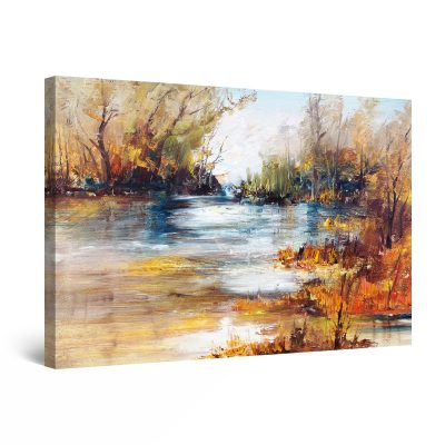 Canvas Wall Art - Brown Decor on the Lake