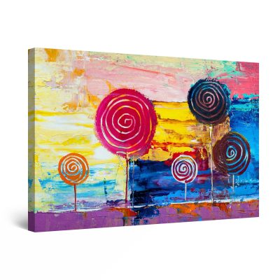 Canvas Wall Art - Colored Lollipops Abstract