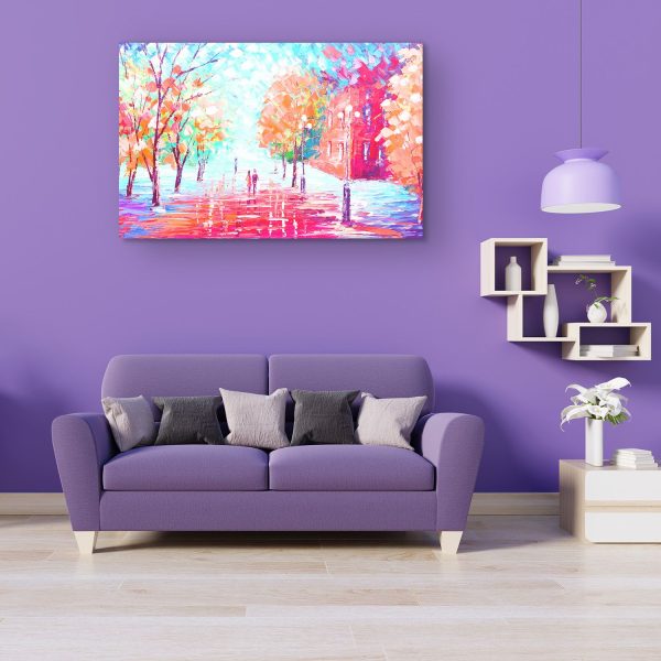 Canvas Wall Art - Pink Love Alley in Park