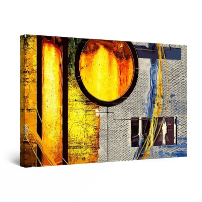 Canvas Wall Art - Abstract Orange Gray World to Live In