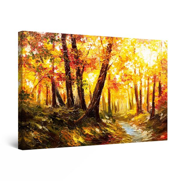 Canvas Wall Art - Yellow Light in Forest