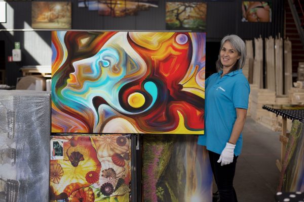 Canvas Wall Art - Abstract Colored Woman Face Simona