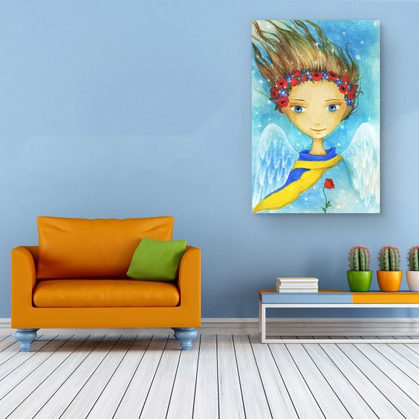 Canvas Wall Art - Angel Prince Boy Room Colored