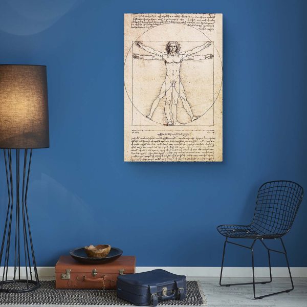 Canvas Wall Art - Abstract Da Vinci The Man Brown