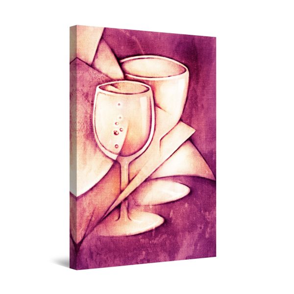 Canvas Wall Art - Wine Abstract Glasses