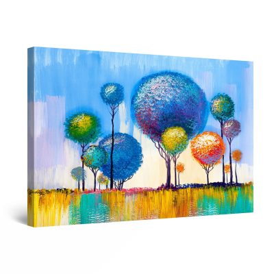 Canvas Wall Art - Abstract - Multicolored Abstract Spherical Trees