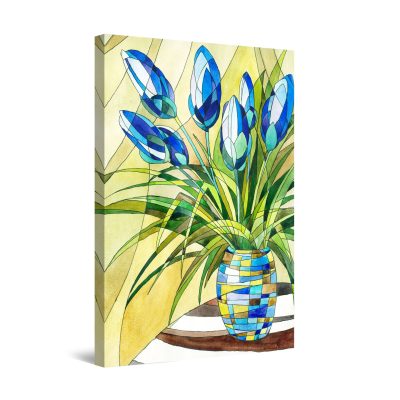 Canvas Wall Art - Blue Tulips Flowers
