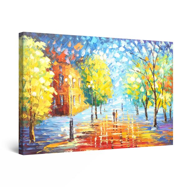 Canvas Wall Art - Yellow Love Alley in Park