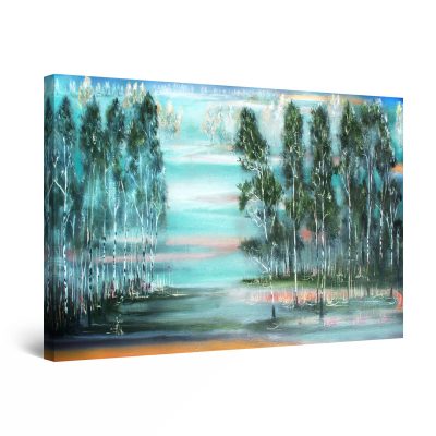 Canvas Wall Art - The Fog from the Green Forest