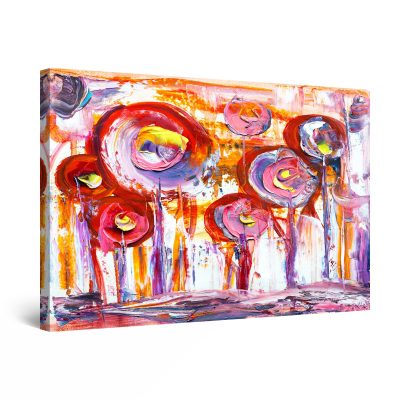 Canvas Wall Art - Abstract - Purple Trees Grunge