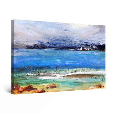 Canvas Wall Art - Blue Ocean and Waves Painting