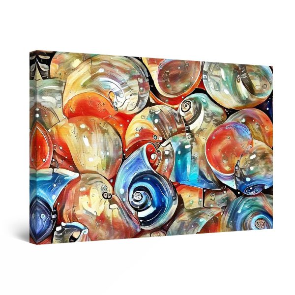 Canvas Wall Art - Abstract - Collection of Fossil Shells