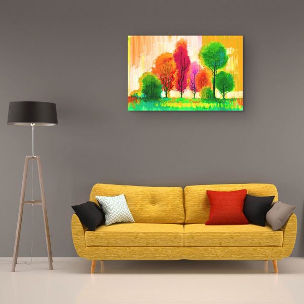 Canvas Wall Art - Colored Lollipops Trees Abstract