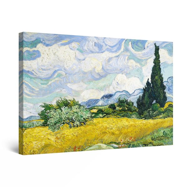 Canvas Wall Art - Grain Field Van Gogh Reproduction