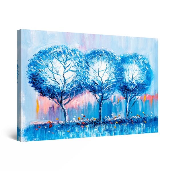Canvas Wall Art - Abstract - Blue Landscape, Trees over Time