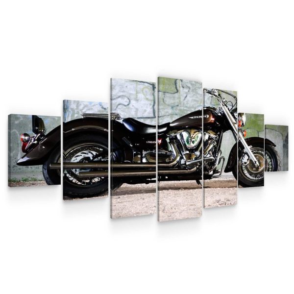 Huge Canvas Wall Art - Yamaha Motorcycle Set of 7 Panels