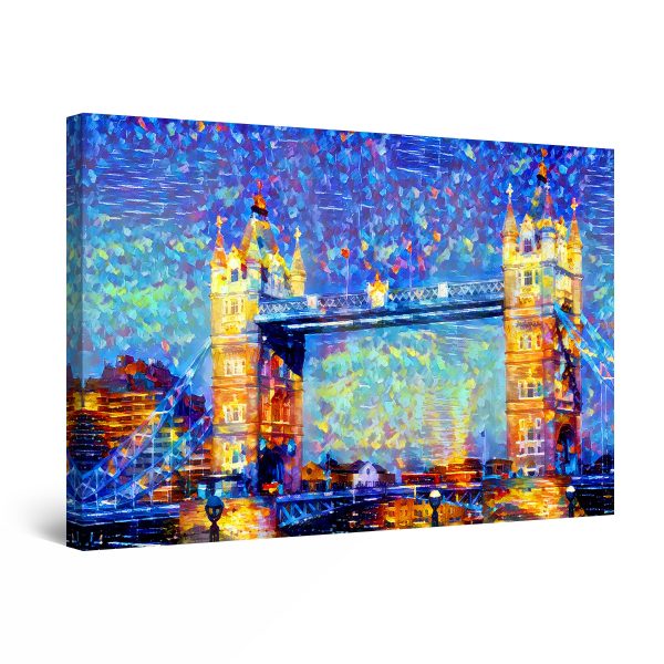 Canvas Wall Art - Blue London Bridge UK
