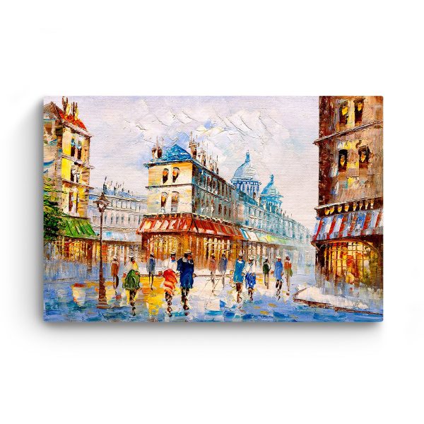 Canvas Wall Art - Cityscape Italy Europe Painting Colored