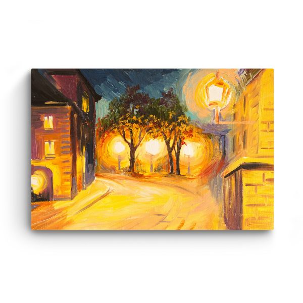 Canvas Wall Art - Yellow Light in the City
