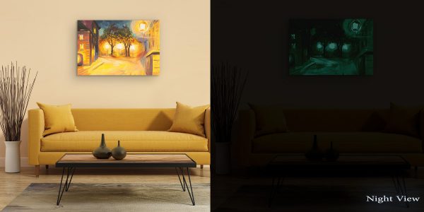 Canvas Wall Art - Yellow Light in the City