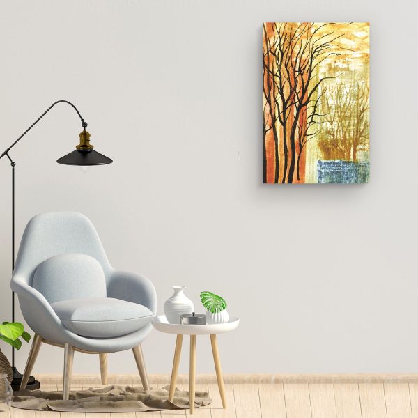 Canvas Wall Art - Abstract Trees Brown