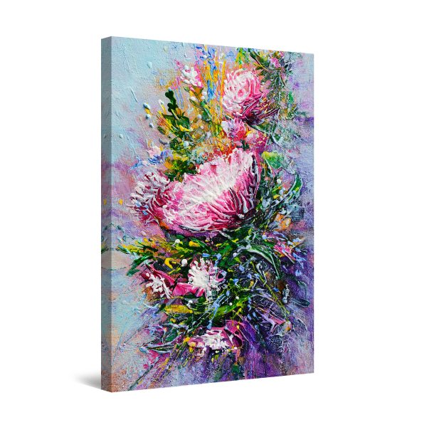 Canvas Wall Art - Pink Flowers Gift For Mom